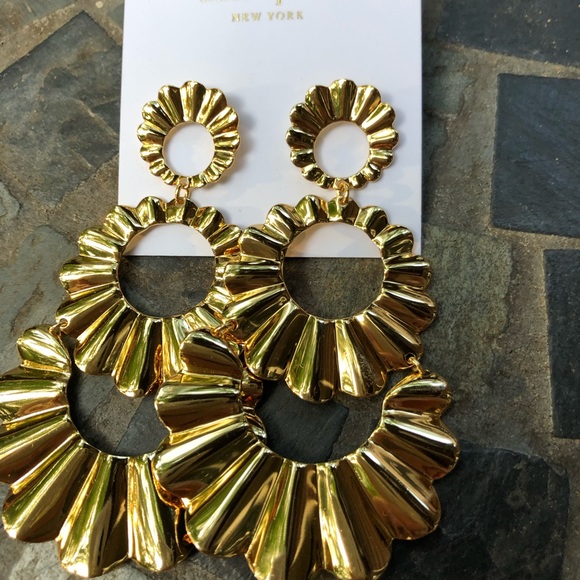 Kate Spade ♠️ Triple Drop earrings, gold. NWOT. - Picture 3 of 5
